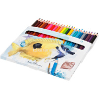 Карандаши акварельные 24 цвета "Dream world" " трехгранные, картон 30-0136 от магазина "Карандаш"