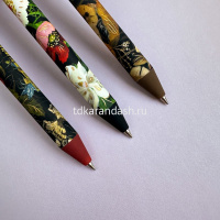 Ручка шариковая "Flora. Black night" 0,5мм синяя, автомат, корпус Soft Touch, 3 вида 20-0374/01 от магазина "Карандаш"