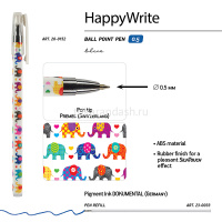 Ручка шариковая "HappyWrite. Слоники" 0,5мм синяя 20-0152 от магазина "Карандаш"