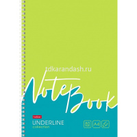Тетрадь А4 80л клетка "Underline" жесткая подложка на гребне 4 дизайна 077006 от магазина "Карандаш"
