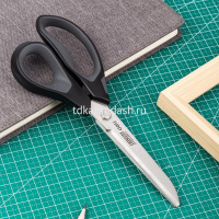 Ножницы 21см сталь, серые, ручки пластик с прорезиненными вставками E77762grey от магазина "Карандаш"