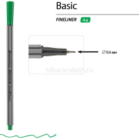 Ручка капиллярная "Basic" 0,4мм зеленая 36-0010 от магазина "Карандаш"