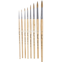 Кисть колонок микс круглая №5 короткая ручка 111205 от магазина "Карандаш"