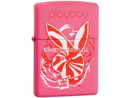 Зажигалка Playboy металл, розовая 24 015