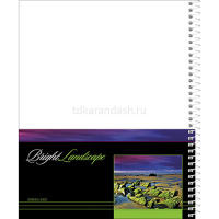 Тетрадь А5 100л клетка "Экзотические ландшафты" на спирали, с карманом 100Ткм5B1сп_03578/036847 от магазина "Карандаш"
