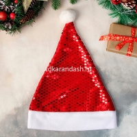 Колпак Деда Мороза 28х37см с блестящими ромбиками, красный Y10230-24 от магазина "Карандаш"