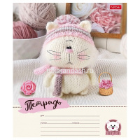 Тетрадь А5 12л узкая линия "Уютные котики" на скобе 5 дизайнов 12Т5В7/075154 от магазина "Карандаш"