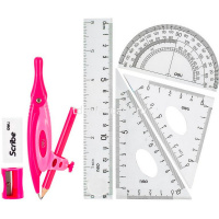 Набор чертежный 8 предметов (циркуль, линейка, транспортир, 2 треуг-ка, точилка, карандаш, ластик) от магазина "Карандаш"