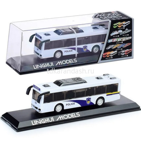 Автобус "Полиция/Пожарная" инерционный на батарейках, пластик 20х5,5х6см 2 цвета (свет, звук) C1973 от магазина "Карандаш"
