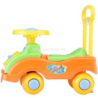 Каталка-автомобиль "Тик-Так" 48х26х33см зелено-оранжевая, пластик У873 от магазина "Карандаш"