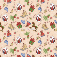 Бумага упаковочная 70см х 1м "С Новым счастьем" мелованная 5 дизайнов УБ-4375 от магазина "Карандаш"