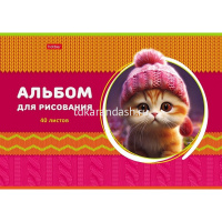 Альбом для рисования А4 40л "ЛапУшки в шапочках" на скобе 5 дизайнов 085154 от магазина "Карандаш"