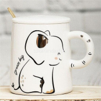 Кружка "Животные" 10х12см с ложкой, керамика 1509 от магазина "Карандаш"