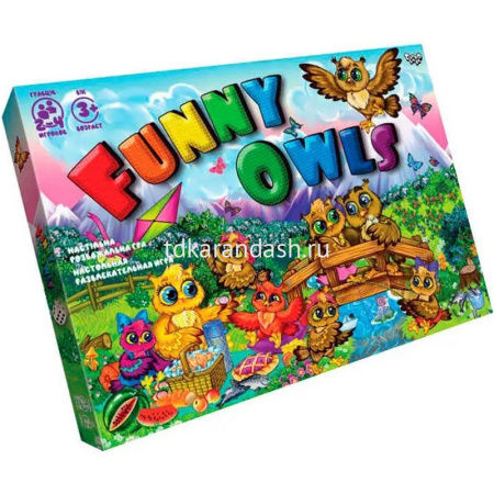 Игра настольная "Funny Owls" Набор 1 (игровое поле, фишки, кубик) DT G98