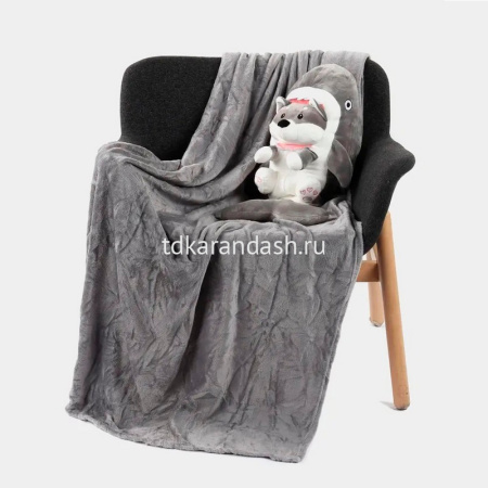 Акула 55см с хаски, с пледом внутри XM24866 от магазина "Карандаш"