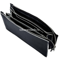 Клатч 220х135х45мм черный, натуральная кожа KH.6.CD. от магазина "Карандаш"