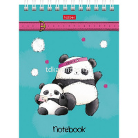 Блокнот А6 60л "Плюшевые панды" клетка, на спирали, мелованный картон, УФ-лак 6 дизайнов 088304 от магазина "Карандаш"