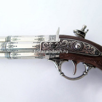 Пистоль "Флинтлок. Франция 18 век" 4-х ствольный 30см металл, дерево DE-1307 от магазина "Карандаш"