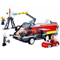 Конструктор "Пожарная машина аэропорта" 381 деталь 28х37х7см пластик (3 фигурки) M38-B0808 от магазина "Карандаш"