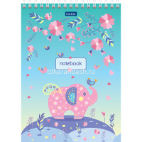 Блокнот А5 60л "Premium.Забавные животные" в точку жесткая подложка УФ-лак на гребне 060363 от магазина "Карандаш"