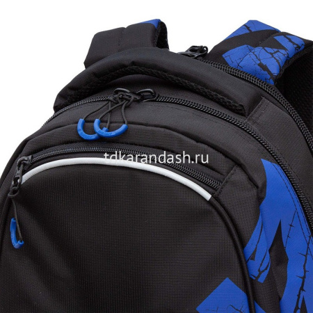 Рюкзак 32х42х22см, 1100гр, 2 отделения, 4 кармана, черный/синий RU-423-14/11 от магазина "Карандаш"