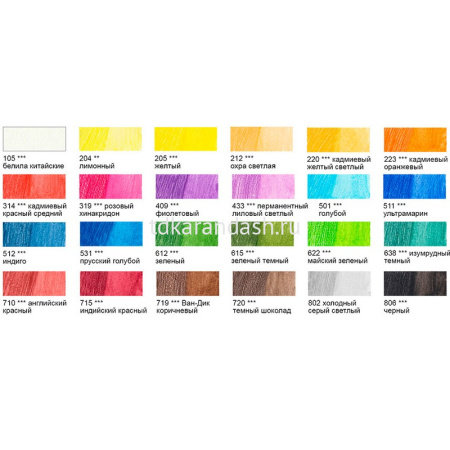 Карандаши акварельные 24 цвета "Gallery" шестигранные дерево, картон VGWP-24 от магазина "Карандаш"