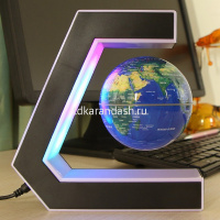 Глобус парящий 17,5х17,5см серебристый, на подставке, подсветка, пластик EV-EK-3-BLU от магазина "Карандаш"