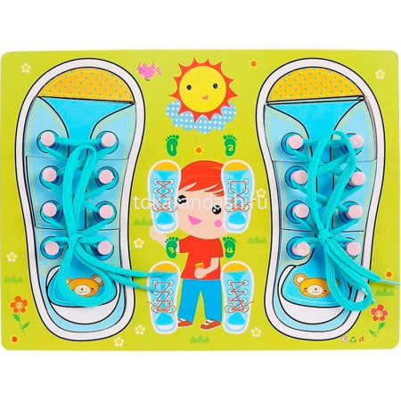 Шнуровка "Ботинки" 30х22см дерево/текстиль, 2 вида Y4509-16/11367-24 от магазина "Карандаш"