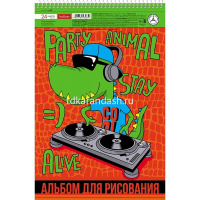 Альбом для рисования А4 24л "Croco Boys" на спирали, перфорация на отрыв, 5 дизайнов 074755 от магазина "Карандаш"