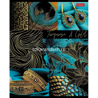 Тетрадь А5 48л клетка "Fashion gold" на скобе 3D фольга матовая ламинация 5 дизайнов 084135 от магазина "Карандаш"