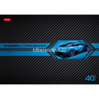 Альбом для рисования А4 40л "AutoCarbon" на скобе выборочный лак 5 дизайнов 085129 от магазина "Карандаш"