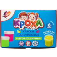 Краски пальчиковые 6 цветов 40мл (240мл) флуоресцентные 24С 1498-08 от магазина "Карандаш"