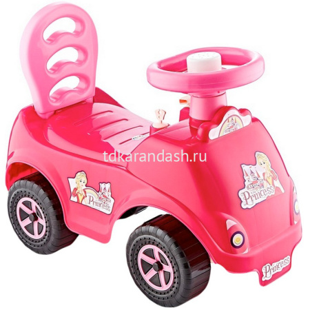 Каталка-автомобиль "Принцесса Selena" 52х26х31см с клаксоном, розовая, пластик 4867_Pink/ОР
