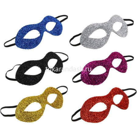 Маска карнавальная 16х17,5см цвет ассорти пвх/полиэстер 342-101
