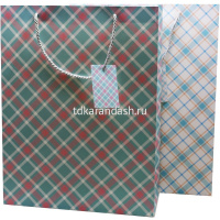 Пакет подарочный "Клеточка" 14,5х18х8см 3 цвета 11458-24 от магазина "Карандаш"