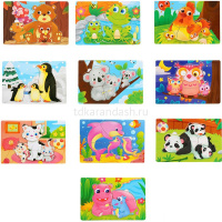 Пазл 22х15см 10 видов, дерево Y7735-18 от магазина "Карандаш"