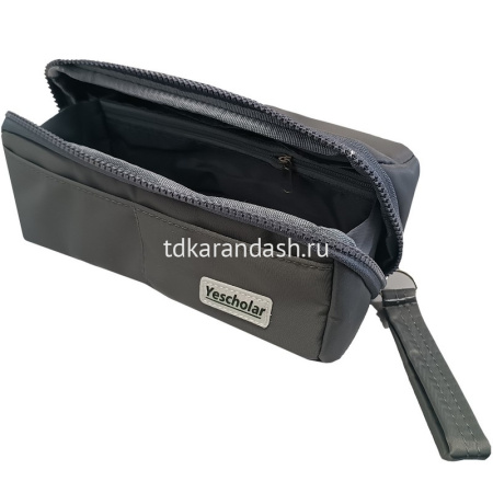 Пенал "Yescholar" 22х8,5х8см, квадратный, 1 отделение, 2 кармана, текстиль, с ручкой, 3 цвета BD5398 от магазина "Карандаш"