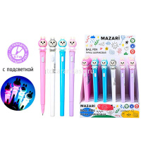 Ручка шариковая "Зубастик" 0,7мм, синяя, с подсветкой, круглый корпус, 4 цвета М-15626-70 от магазина "Карандаш"