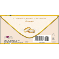 Конверт для денег "С Днем Свадьбы" 167х83мм 0321.219 от магазина "Карандаш"