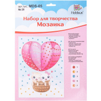 Мозаика по номерам "Котята на воздушном шаре" 19,5x26,5см №28 (картонная основа, стразы) MDS-05 от магазина "Карандаш"