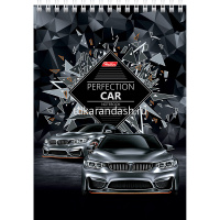 Блокнот А5 80л "Perfection car" без линовки, на спирали, 3D фольга матов.ламинация, 2 дизайна 055068 от магазина "Карандаш"