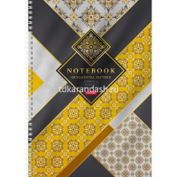 Тетрадь А4 80л клетка "Gold ornament" на спирали выборочный лак 4 дизайна 083449 от магазина "Карандаш"