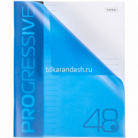 Тетрадь А5 48л линия "Progressive. Синяя" на скобе, пластиковая обложка 48Т5В2/080173 от магазина "Карандаш"