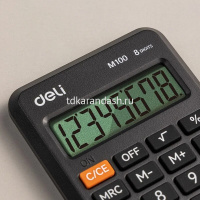 Калькулятор 8 разрядов 98х64х12,5мм черный EM100 от магазина "Карандаш"
