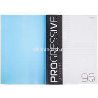 Тетрадь А4 96л линия "Progressive. Синяя" на скобе, пластиковая обложка 96Т4В2/084967 от магазина "Карандаш"