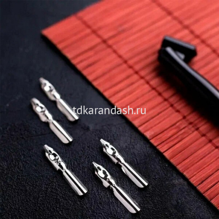 Набор перьев 5шт. с держателем 16см пластик, в картонном блистере 22,5х8см ZS5820 от магазина "Карандаш"