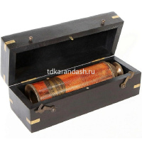 Подзорная труба 29см в деревянном боксе, дерево/металл/кожа/стекло TN-24-3179 от магазина "Карандаш"