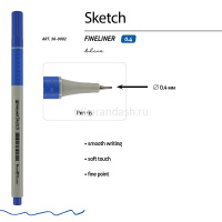 Ручка капиллярная "Sketch" 0,4мм синяя, резиновый грип 36-0002 от магазина "Карандаш"