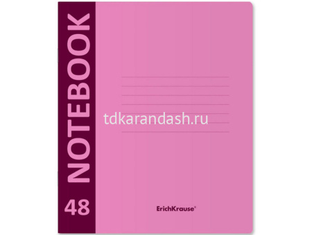 Тетрадь А5+ 48л клетка "Neon розовый" на скобе мягкая пластиковая обложка 46938