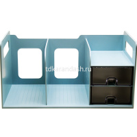 Лоток вертикальный "Sysmax" 3-х секционный, с выдвижными ящиками, мятный 42300/280140 от магазина "Карандаш"